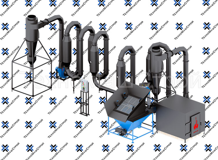 Двухконтурная аэродинамическая сушилка для опилок СА-800