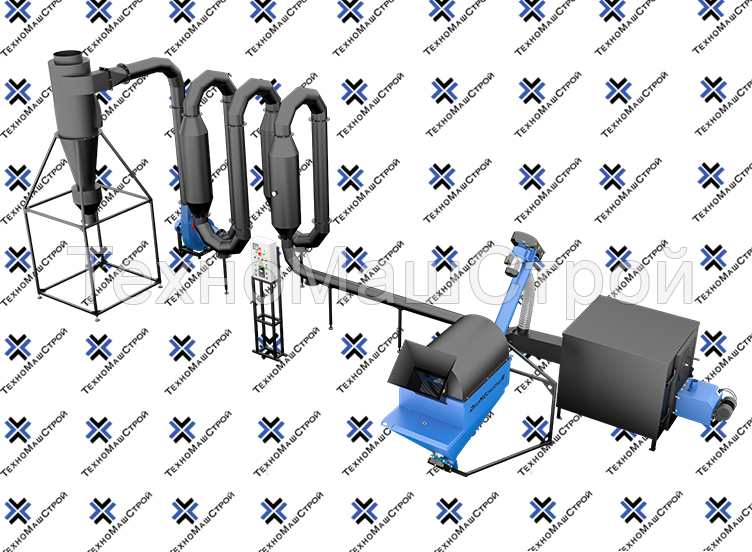 Аэродинамическая сушка для тырсы СА-400 с пеллетной горелкой