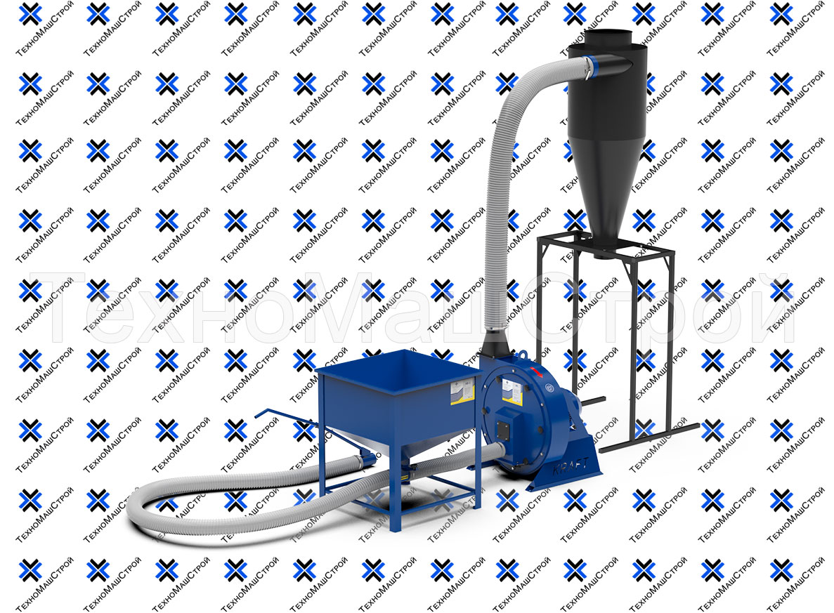 Бункер для сировини АВ-1 + подрібнювач KRAFT + циклон